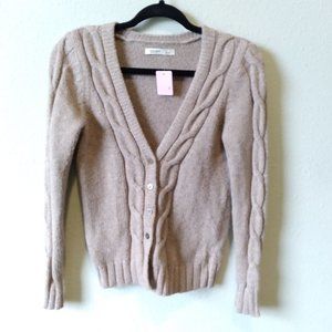 OLD NAVY Button Front V-Neck Long Sleeve Cardigan Sweater Sz S, Light Brown
